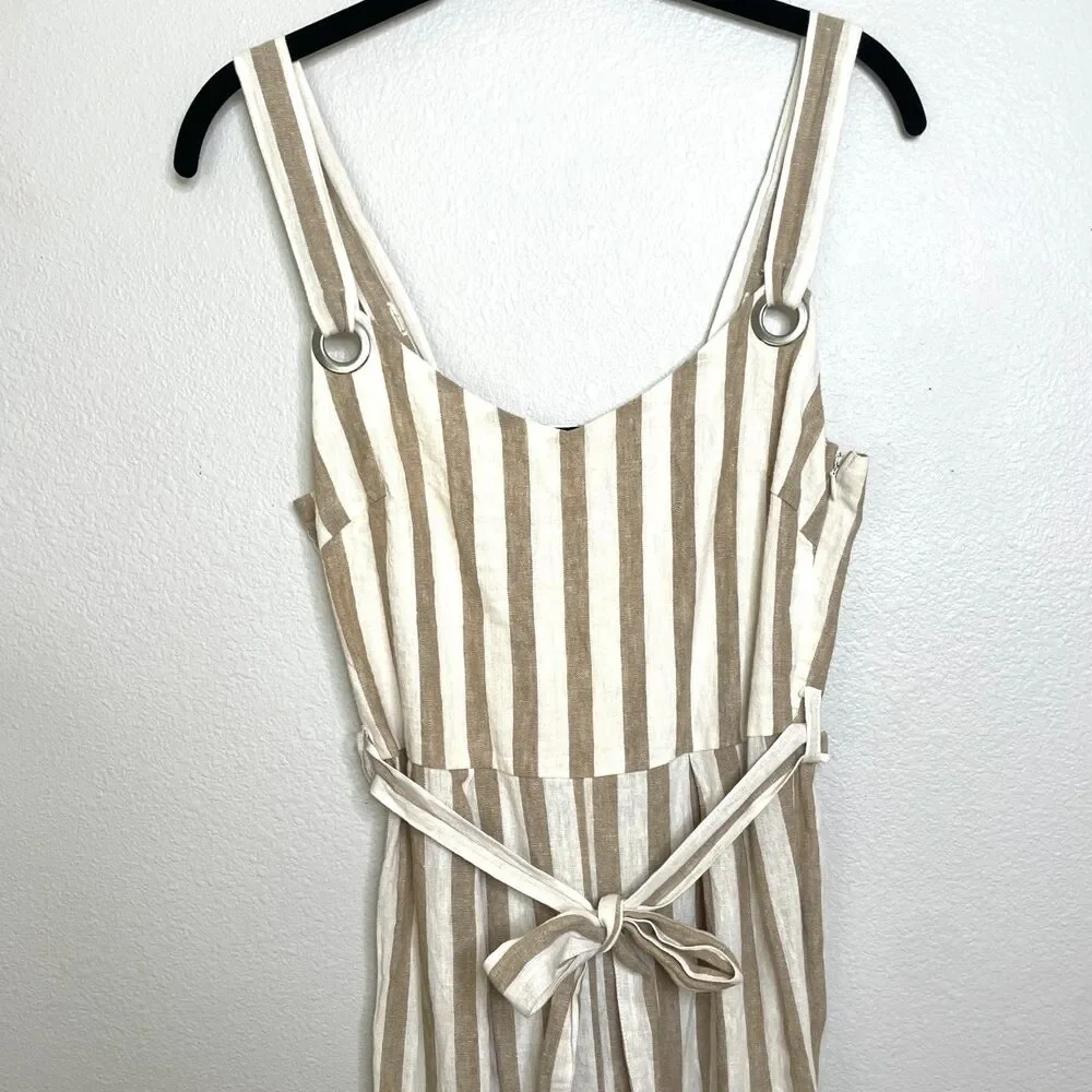 Romeo & Juliet Couture Striped Linen Jumpsuit M